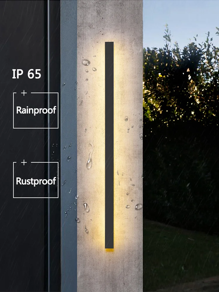 Lámpara de pared impermeable para exteriores, tira LED, lámpara de pared de fondo, escalera, jardín, sala de estar, dormitorio, mesita de noche, luces de pared ip65 - Imagen 6