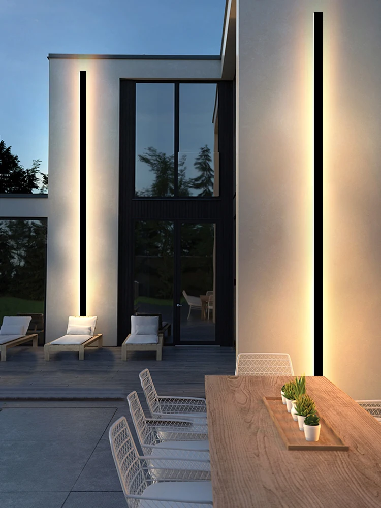 Lámpara de pared impermeable para exteriores, tira LED, lámpara de pared de fondo, escalera, jardín, sala de estar, dormitorio, mesita de noche, luces de pared ip65