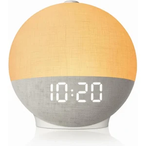 Despertador con luz de sol, máquina de sonido con ruido blanco, Altavoz Bluetooth, luces nocturnas que cambian de Color para dormitorio, regalo Ideal