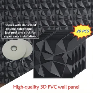 20 piezas paneles de pared 3D, 30x30cm, decoración de pared interior para sala de estar, dormitorio, Hotel, oficina, Mural, azulejo, Panel, molde, pegatina de pared 3D