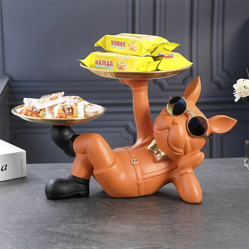 Figuras de animales de Bulldog, escultura de estatua de perro fresco, decoración para sala de estar, estudio, dormitorio, accesorios de decoración Interior del hogar - Imagen 3